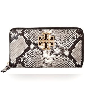 Tory Burch Britten Zip Continental Wallet Snake Skin